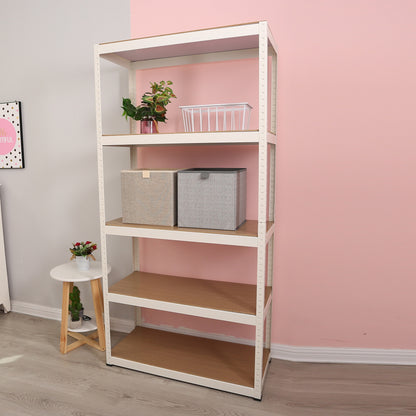 Storage Shelves -  5 Tier Adjustable Garage Storage Shelving, Heavy Duty Metal Storage Utility Rack Shelf Unit for Warehouse Pantry Closet Kitchen, 23.6" x 15.7" x 47.2", White
