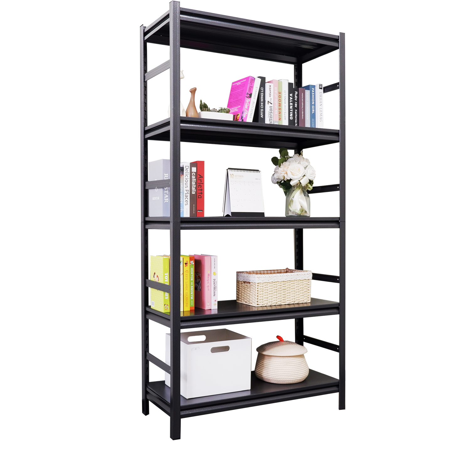 Adjustable Heavy Duty Metal Shelving - 5-Tier Storage Shelves, 2000LBS Load, Kitchen, Garage, Pantry H63 * W31.5 * D15.7