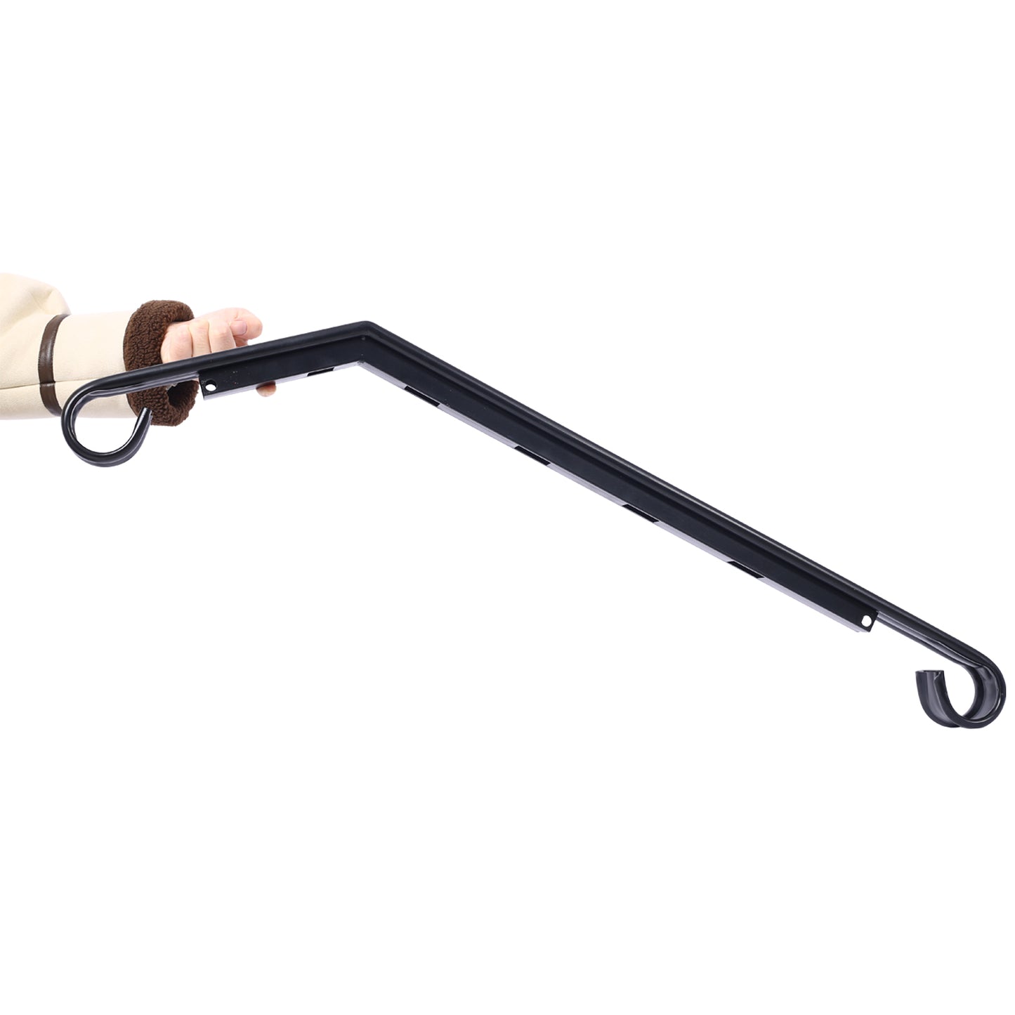 Handrails for Outdoor Steps, Fit 2 or 3 Steps Outdoor Stair Railing, Picket#2 Wrought Iron Handrail, Flexible Porch Railing, Black Transitional Handrails for Concrete Steps or Wooden Stairs