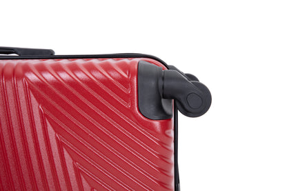 3 Piece Luggage Sets PC+ABS Lightweight Suitcase with Two Hooks, Spinner Wheels, (20/24/28) Red