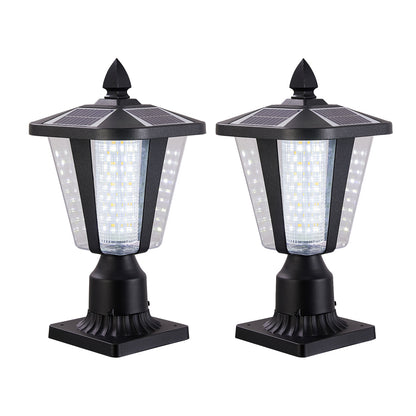 15"(H) Solar Powered Outdoor Lantern, Modern Garden Light with LED for Pathways, Yards, and Driveways (2-Pack)