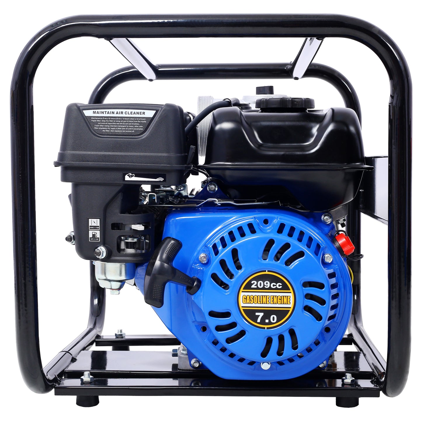 Semi Trash Pump 3 inch, 209cc 7HP 4 stroke OHV ENGINE, Gas Powered Semi Trash Water Pump  50 ft Discharge Hose, 12 ft Suction Hose with Complete Fittings,EPA compliant