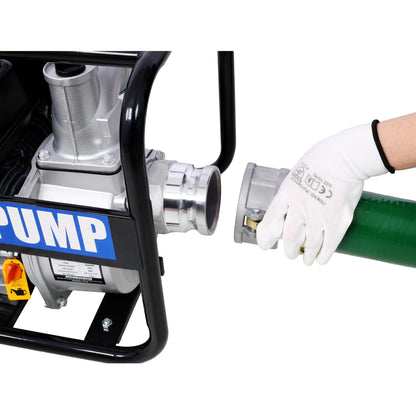 Semi Trash Pump 3 inch, 209cc 7HP 4 stroke OHV ENGINE, Gas Powered Semi Trash Water Pump  50 ft Discharge Hose, 12 ft Suction Hose with Complete Fittings,EPA compliant