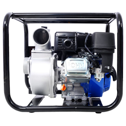 Semi Trash Pump 3 inch, 209cc 7HP 4 stroke OHV ENGINE, Gas Powered Semi Trash Water Pump  50 ft Discharge Hose, 12 ft Suction Hose with Complete Fittings,EPA compliant