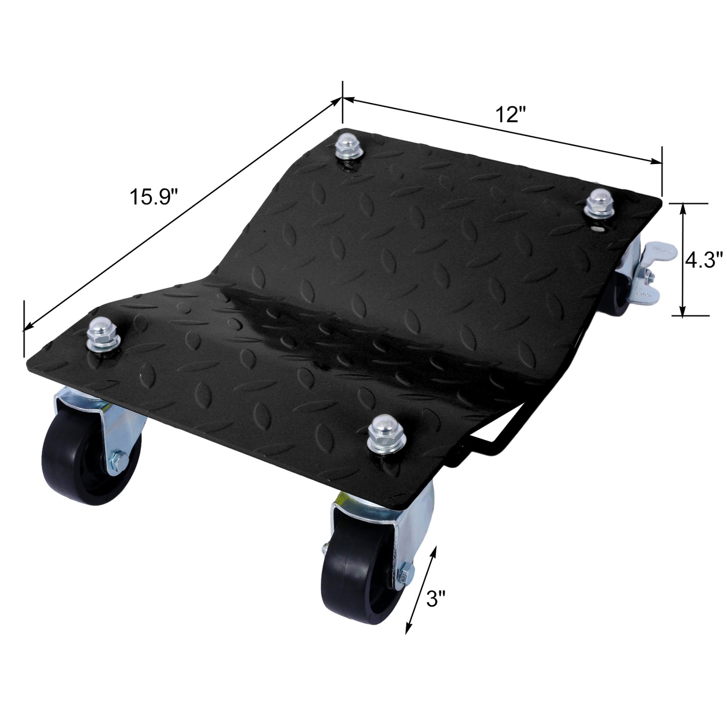 Car Dolly, Heavy Duty Wheel Dolly,4 Tire Wheel Dolly Car Stakes 6000lbs Capacity,Black