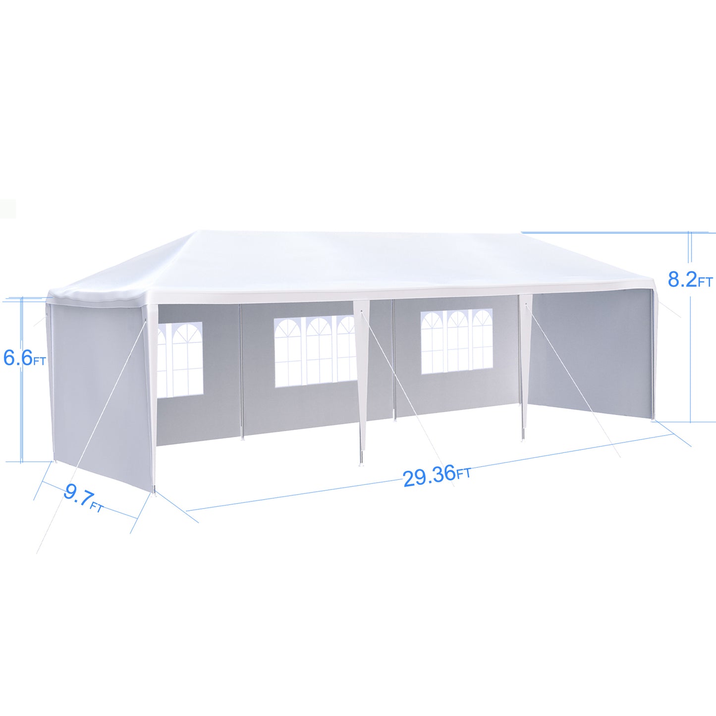 10x30' Wedding Party Canopy Tent Outdoor Gazebo with 5 Removable Sidewalls