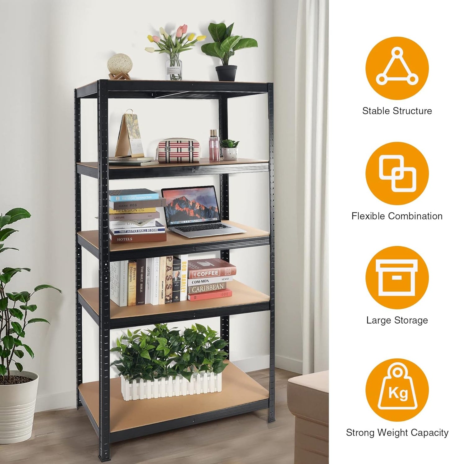 2000LBS Capacity Garage Storage Shelves Heavy Duty