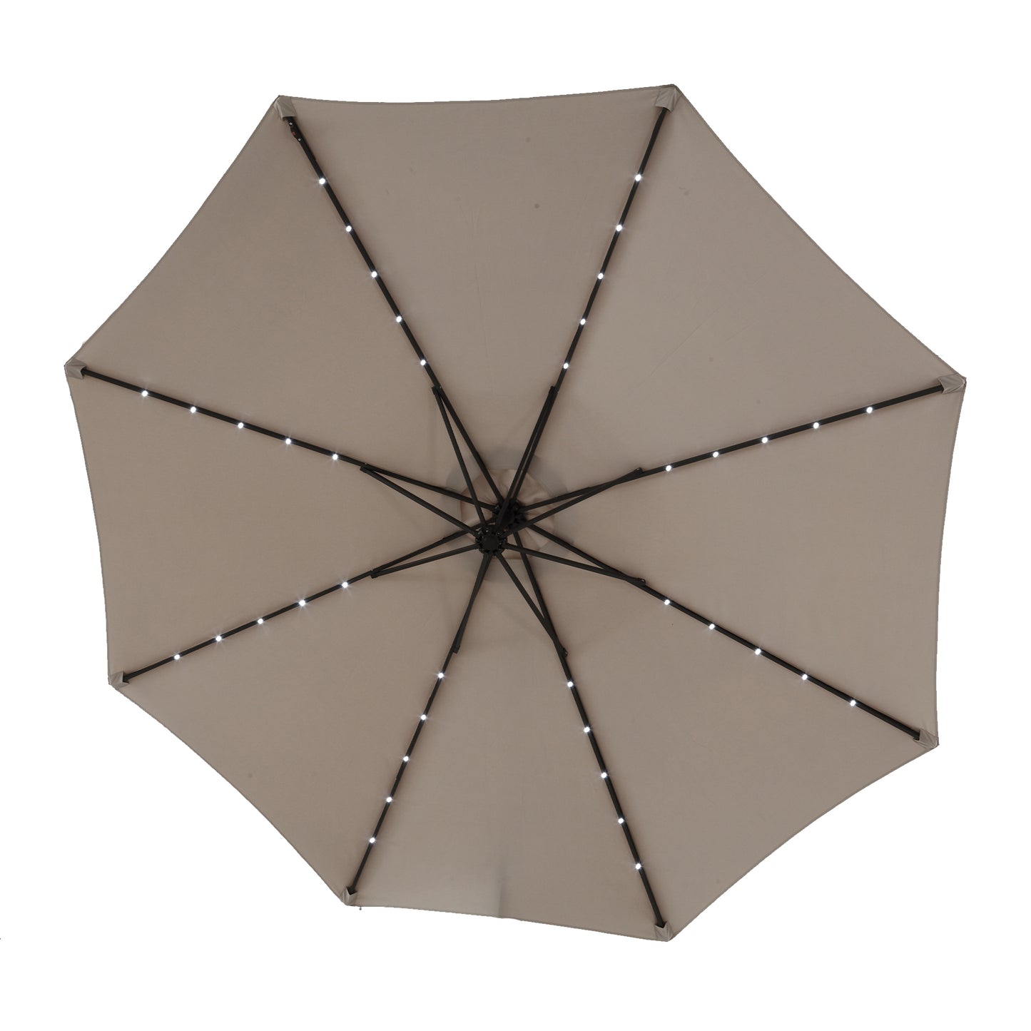 10ft Solar LED Offset Hanging Market Patio Umbrella