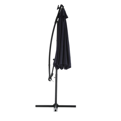 10ft Solar LED Offset Hanging Market Patio Umbrella