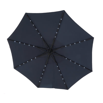 10ft Solar LED Offset Hanging Market Patio Umbrella