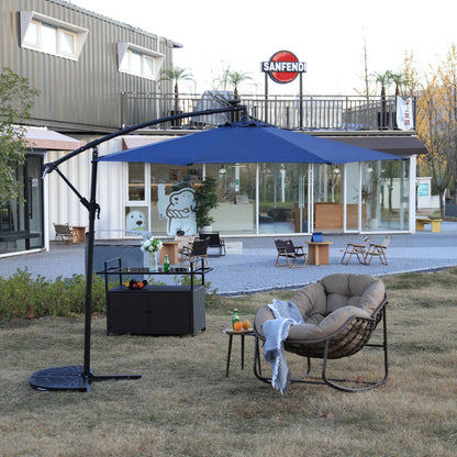 10ft Solar LED Offset Hanging Market Patio Umbrella