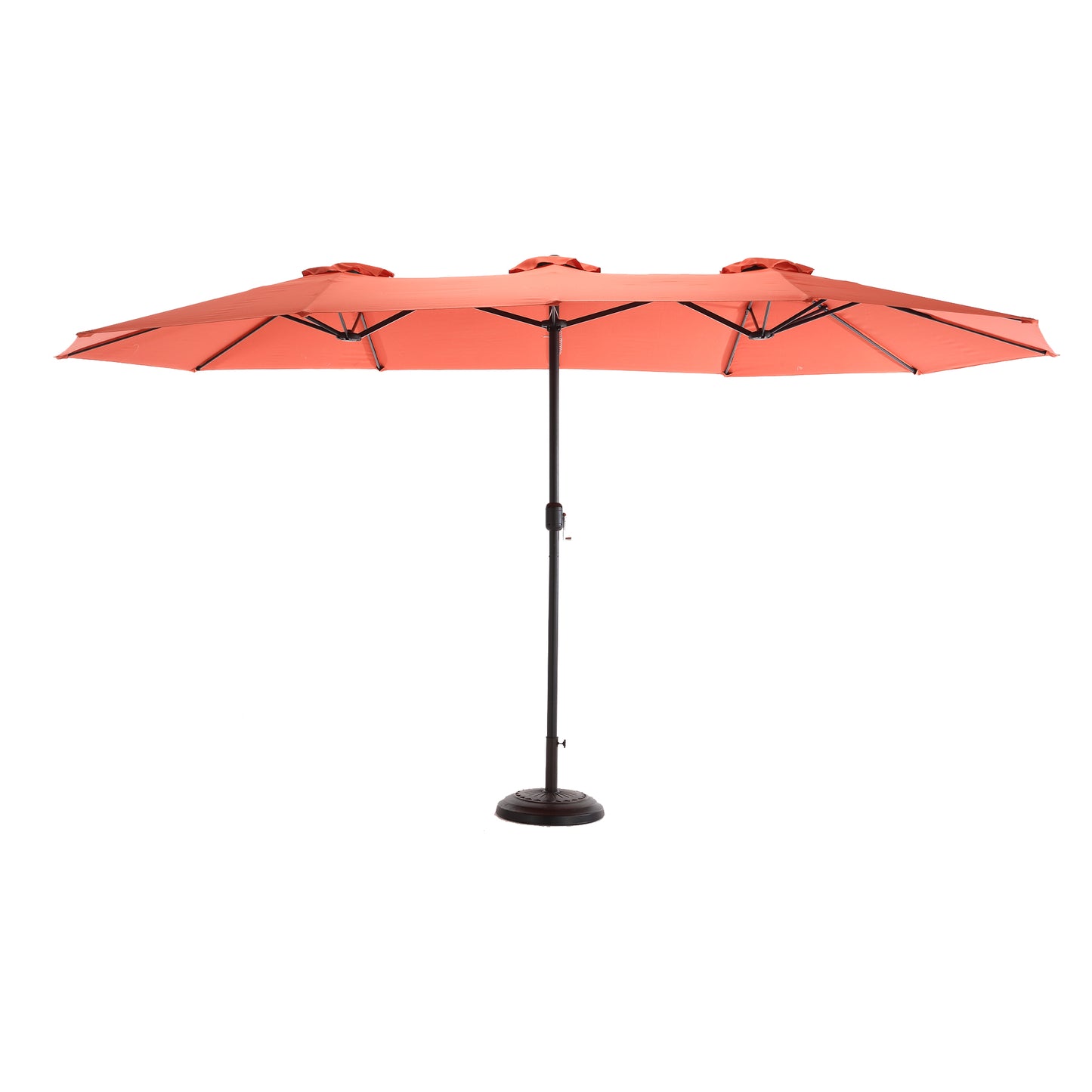 14.8 Ft Double Sided Outdoor Umbrella Rectangular Large with Crank ( Orange )