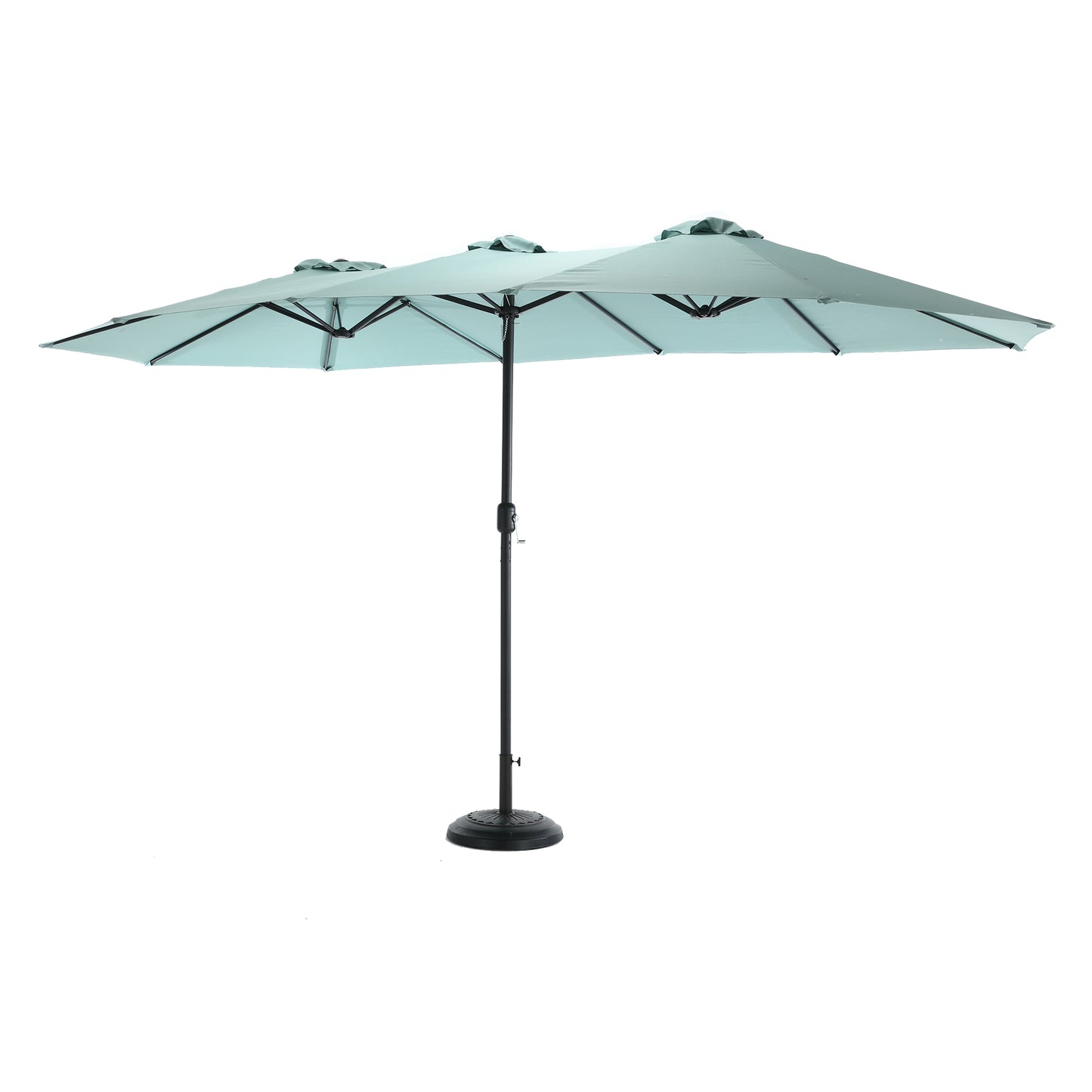 14.8 Ft Double Sided Outdoor Umbrella Rectangular Large with Crank ( Light green )