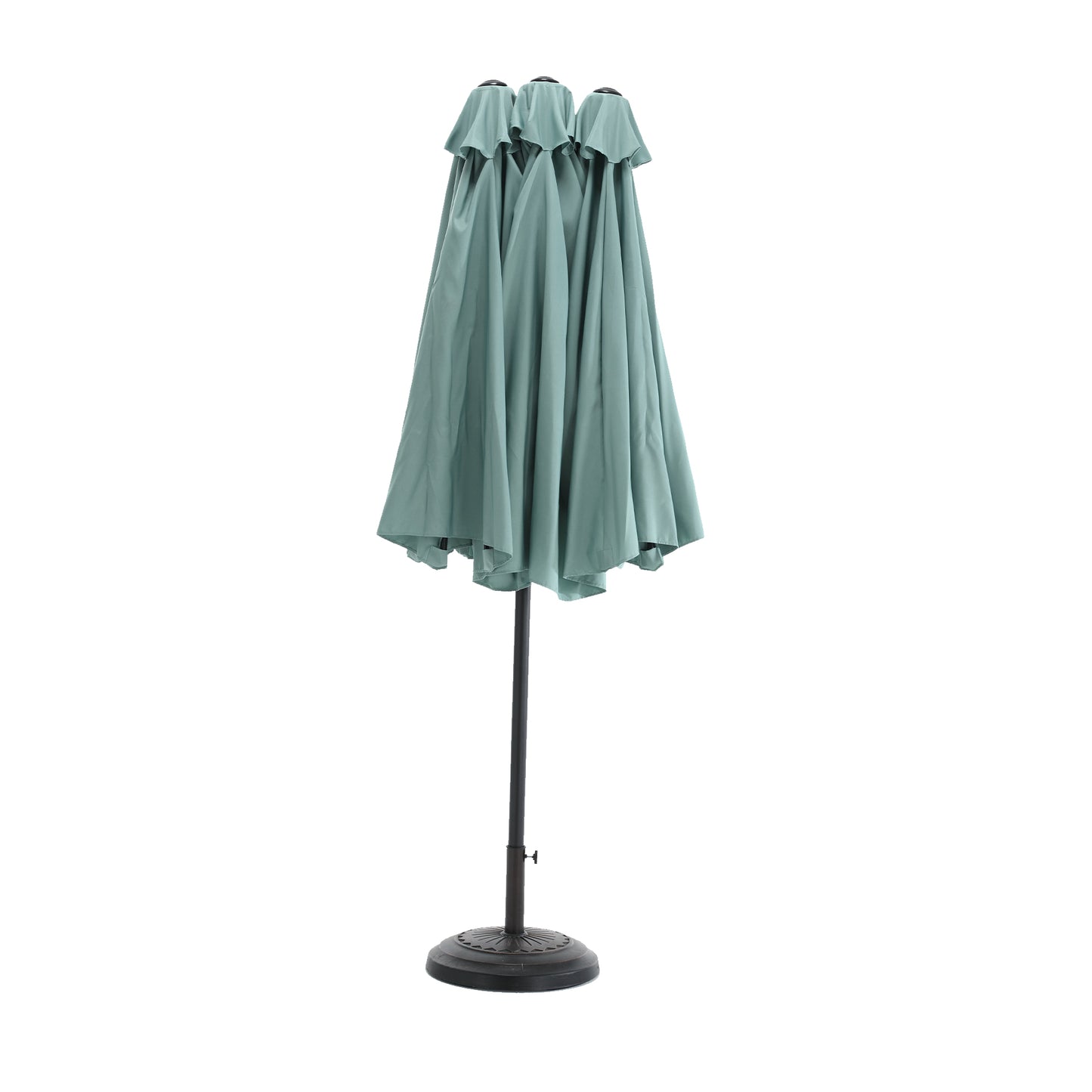 14.8 Ft Double Sided Outdoor Umbrella Rectangular Large with Crank ( Light green )