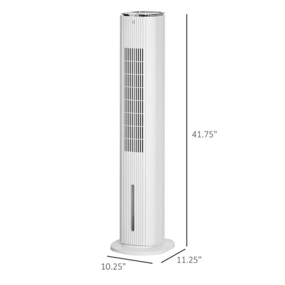 42" 2-In-1 Evaporative Air Cooler, Portable Cooling Fan for Home Office with 3 Modes, 3 Speeds, Remote Control, Timer, LED Display, 1.3 Gal Water Tank, White