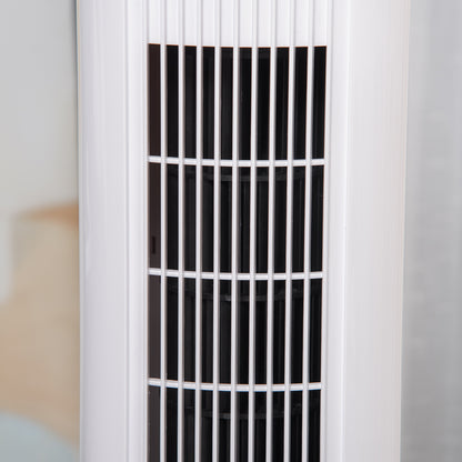 42" 2-In-1 Evaporative Air Cooler, Portable Cooling Fan for Home Office with 3 Modes, 3 Speeds, Remote Control, Timer, LED Display, 1.3 Gal Water Tank, White