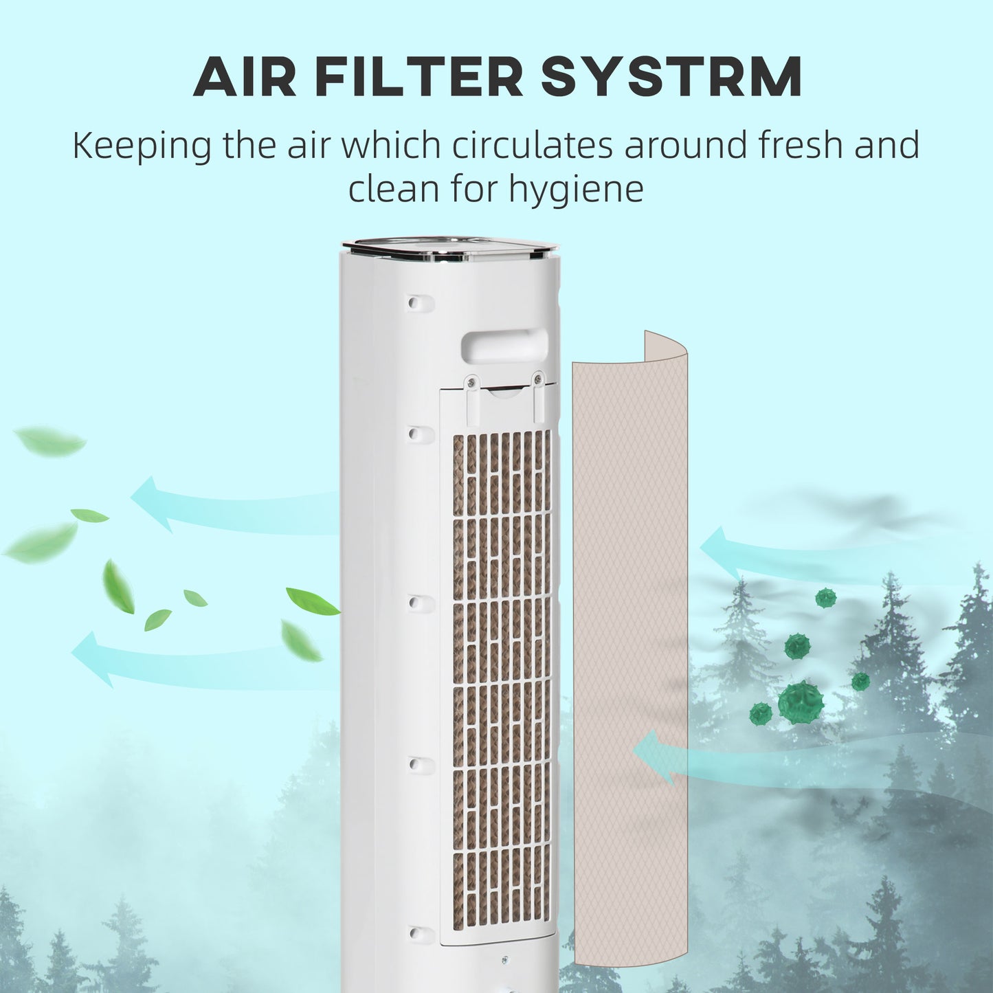 42" 2-In-1 Evaporative Air Cooler, Portable Cooling Fan for Home Office with 3 Modes, 3 Speeds, Remote Control, Timer, LED Display, 1.3 Gal Water Tank, White