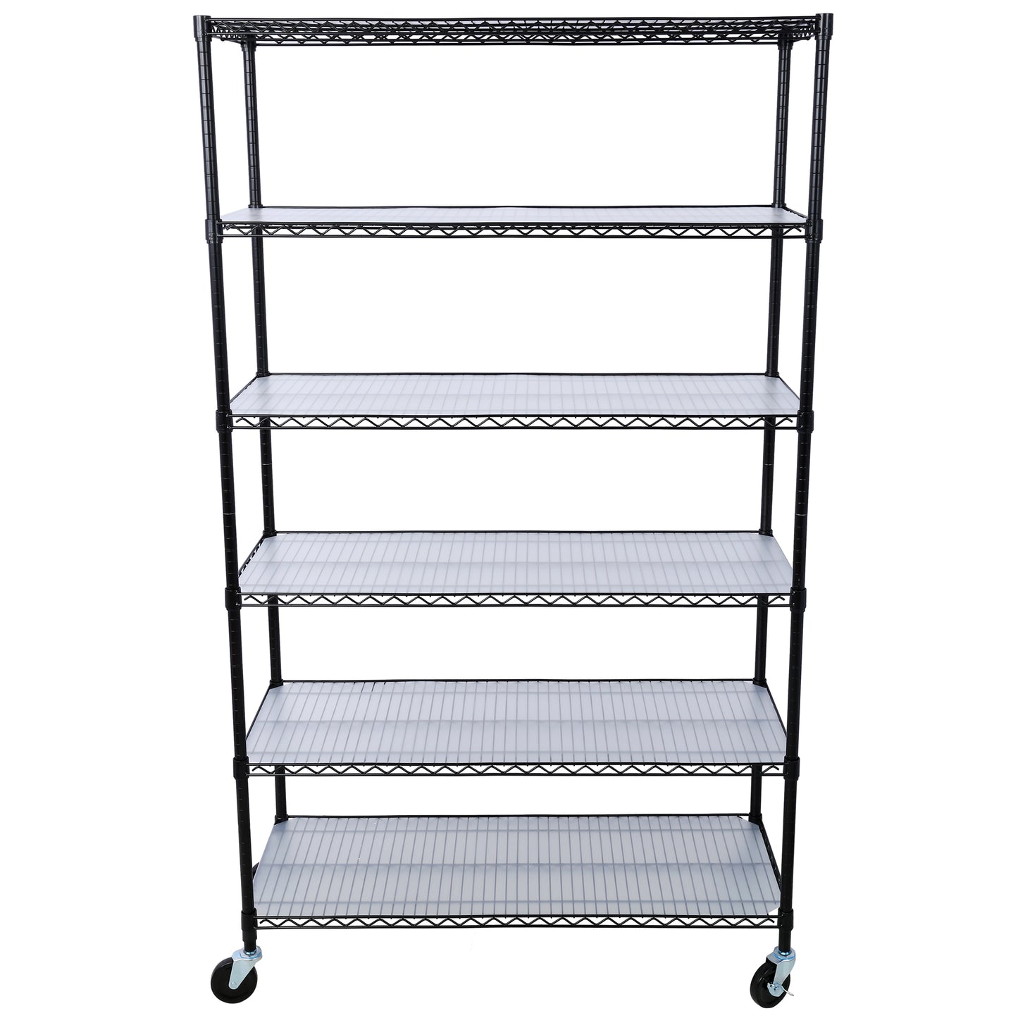 6 Tier 6000lbs Capacity NSF Metal Shelf Wire Shelving Unit, Heavy Duty Adjustable Storage Rack with Wheels & Shelf Liners for Commercial Grade Utility Steel Storage Rack, Black - 82"H x 48"L x 18"D