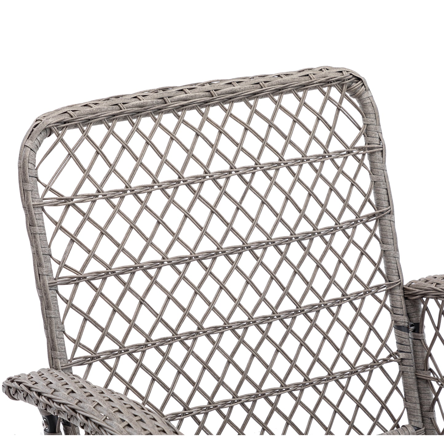 3 Pieces Outdoor Swivel Rocker Patio Chairs, 360 Degree Rocking Patio Conversation Set with Thickened Cushions and Glass Coffee Table for Backyard, Blue
