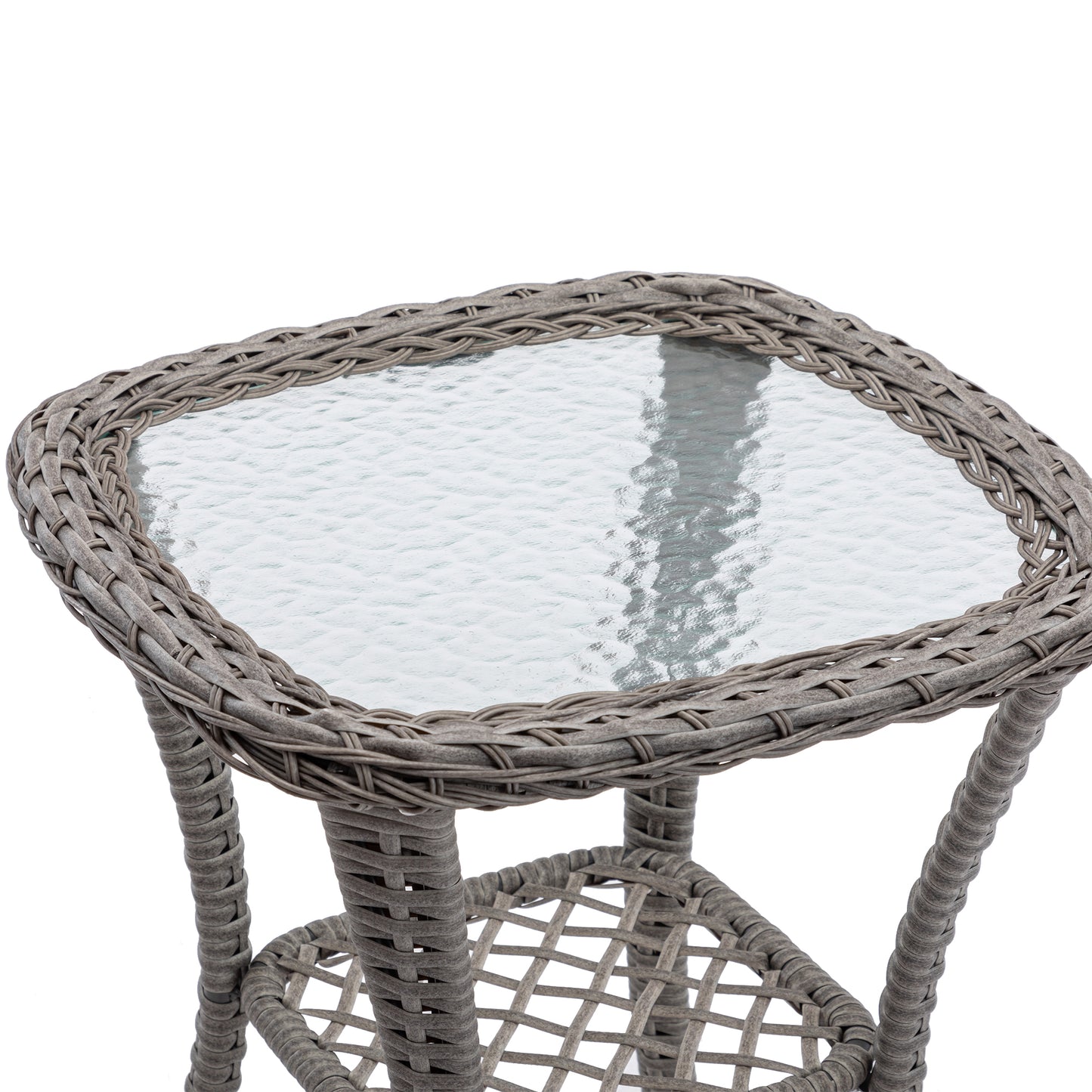 3 Pieces Outdoor Swivel Rocker Patio Chairs, 360 Degree Rocking Patio Conversation Set with Thickened Cushions and Glass Coffee Table for Backyard, Blue