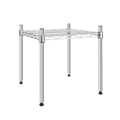 Heavy Duty Shelving Unit, Wire Metal Stackable Storage, 1-Tier Shelf, Chrome, 15" W x 13.8" D x 15" H