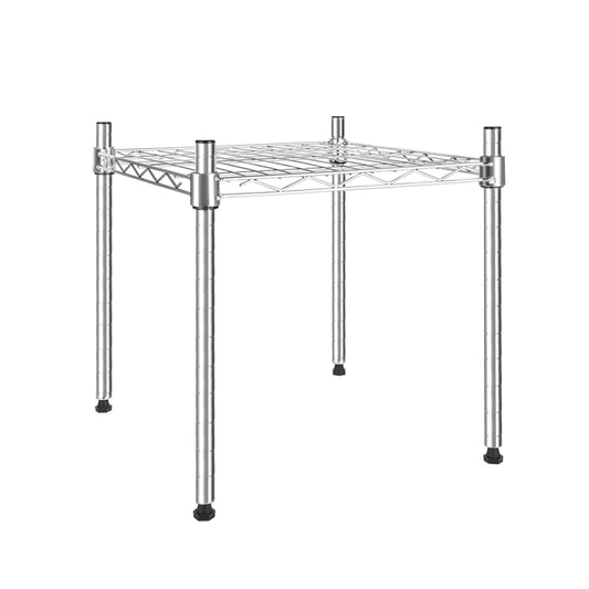 Heavy Duty Shelving Unit, Wire Metal Stackable Storage, 1-Tier Shelf, Chrome, 15" W x 13.8" D x 15" H