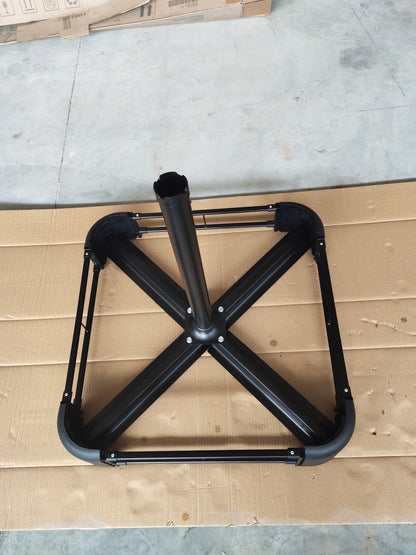 15x9ft Large Double-Sided Rectangular Outdoor Twin Patio Market Umbrella with light and base- blue