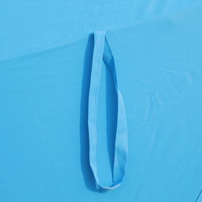 15x9ft Large Double-Sided Rectangular Outdoor Twin Patio Market Umbrella with light and base- blue