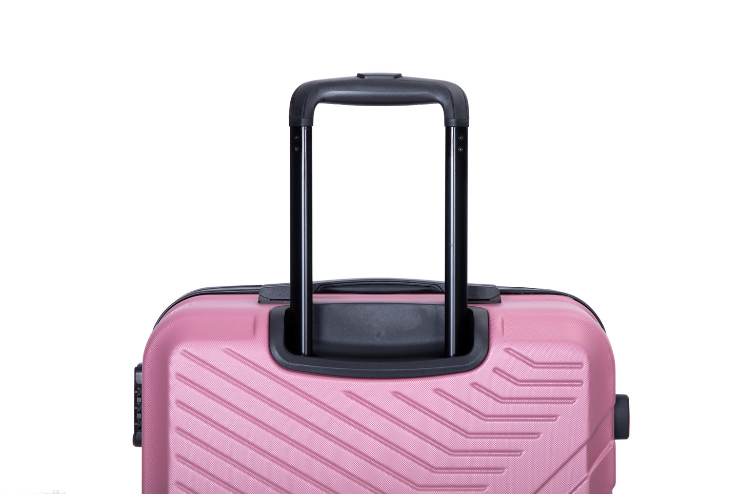 3 Piece Luggage Sets ABS Lightweight Suitcase with Two Hooks, Spinner Wheels, TSA Lock, (20/24/28), Pink
