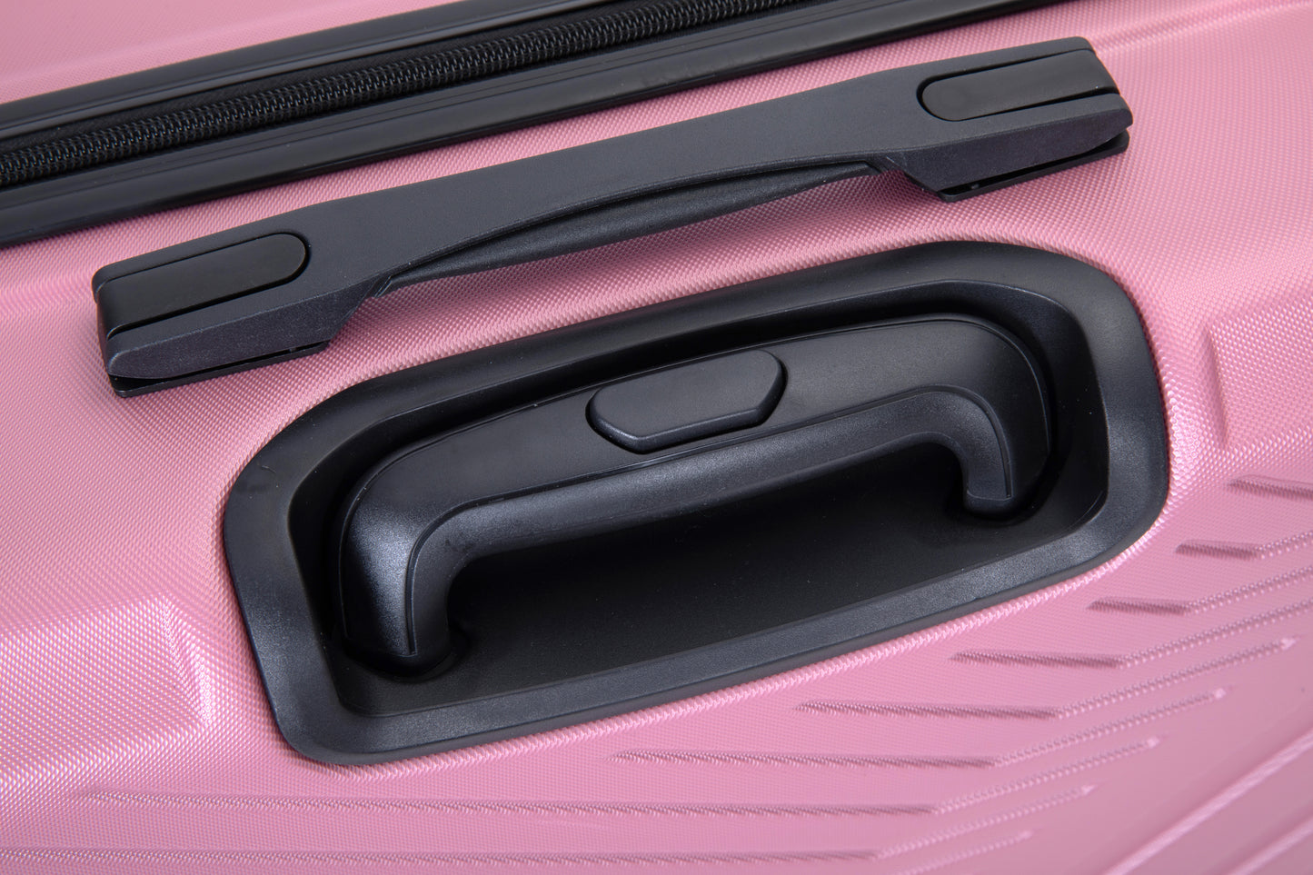 3 Piece Luggage Sets ABS Lightweight Suitcase with Two Hooks, Spinner Wheels, TSA Lock, (20/24/28), Pink