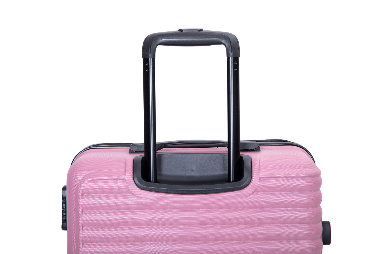 3 Piece Luggage Sets ABS Lightweight Suitcase with Two Hooks, Spinner Wheels, TSA Lock, (20/24/28) PINK