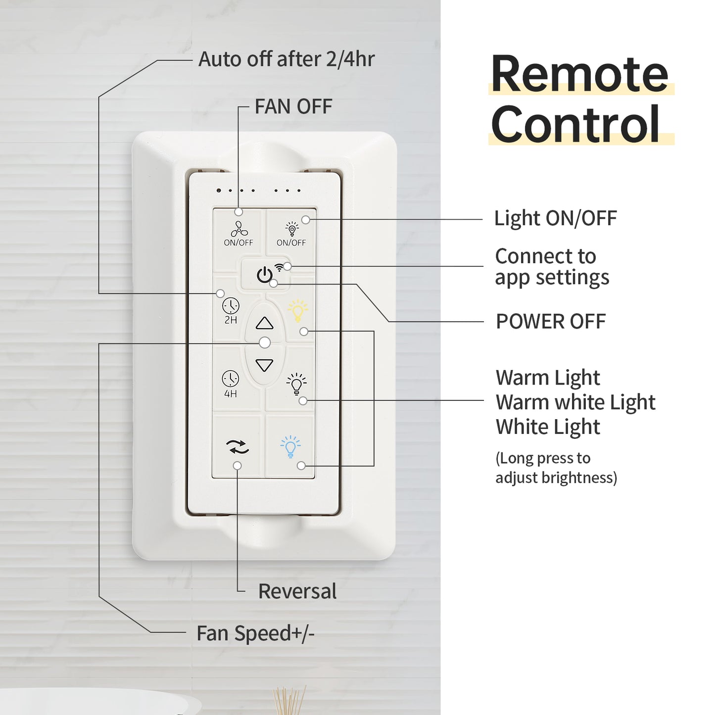 52 Inch Indoor Ceiling Fan With Dimmable LED Light 5 Solid Wood Blades Remote Control Reversible DC Motor With Smart APP Control