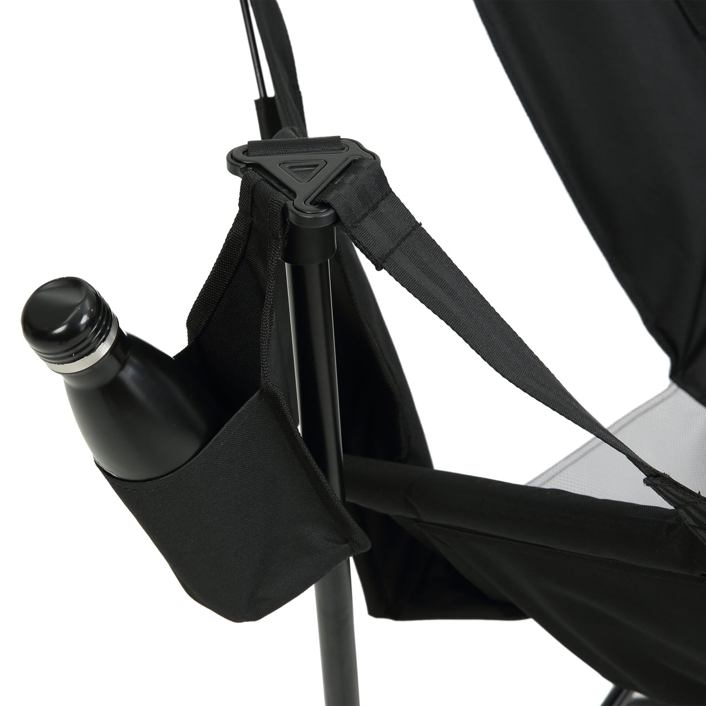 Hammock Camping Chair, Folding Portable Rocking Chair, Aluminum Alloy Adjustable Back Swinging Chair with Pillow Cup Holder, Recliner with Carry Bag for Outdoor Travel Lawn Backyard, Black