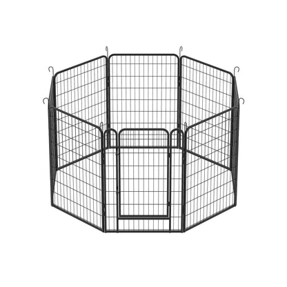 8 Panels Heavy Duty Metal Playpen with door,39.37"H Dog Fence Pet Exercise Pen for Outdoor, Indoor