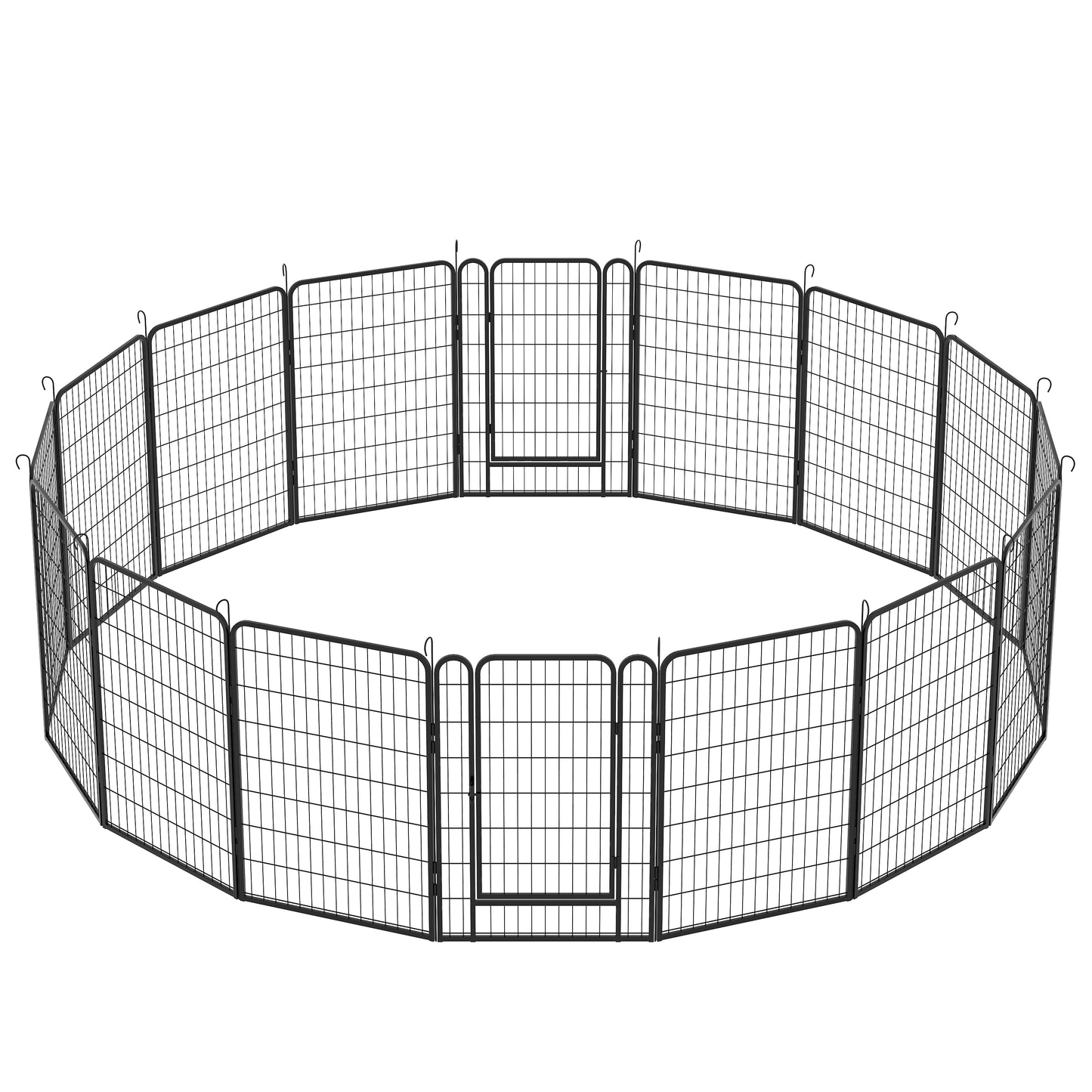 16 Panels Heavy Duty Metal Playpen with door,39.37"H Dog Fence Pet Exercise Pen for Outdoor