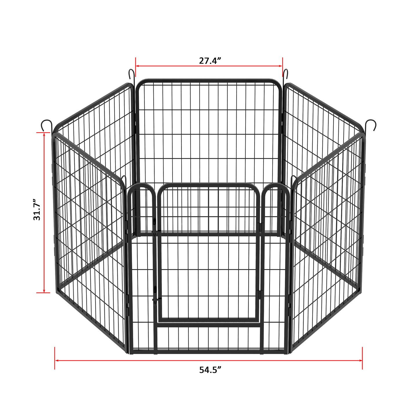 6 Panels Heavy Duty Metal Playpen with door,31.7"H Dog Fence Pet Exercise Pen for Outdoor, Indoor