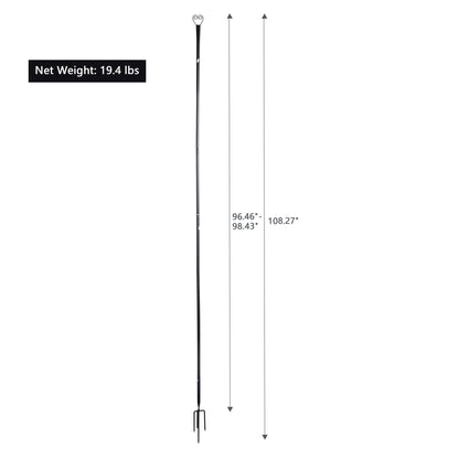 Set of 6 RC String Light Pole, 9 FT Lighting Stand with Horn Shape Hooks, LED Solar Bulbs for Parties, Christmas