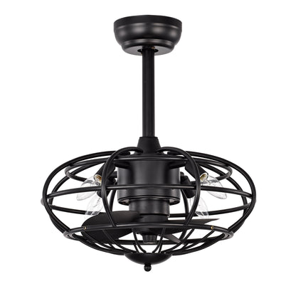 18.1" Caged Ceiling Fan with Remote Control,Timer, 3 Speeds Indoor Ceiling Fan for Farmhouse, Bedroom Living Room(No include Bulbs)