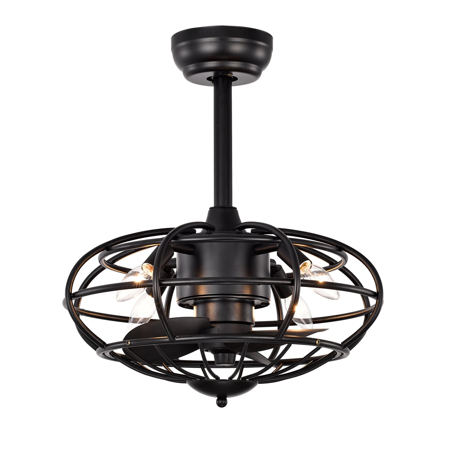 18.1" Caged Ceiling Fan with Remote Control,Timer, 3 Speeds Indoor Ceiling Fan for Farmhouse, Bedroom Living Room(No include Bulbs)