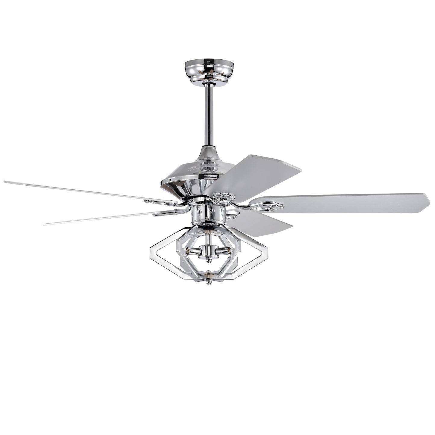 52" Dual Wood 5-Blade Crystal Ceiling Fan with Remote