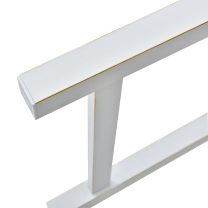 Outdoor Garden Patio Bench,Iron Metal Steel Frame Park Bench with Backrest and Armrest, Slatted Seat for Park, Yard & Porch, Balcony, Accommodates 2-3 People,White