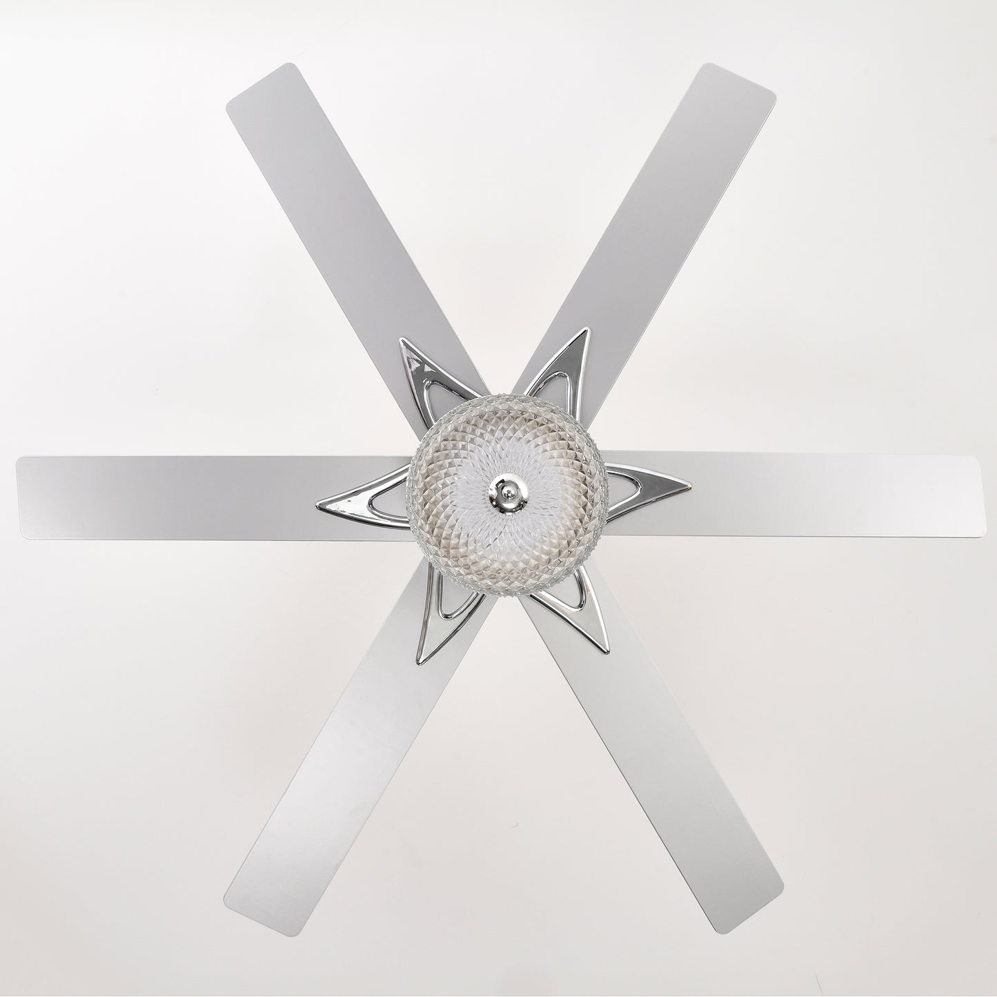 52'' Modern Ceiling Fans with Remote,Wood Ceiling Fan with Lights,LED Ceiling Fan Light with 6 Blade,3 Speed AC Motor Indoor Ceiling Fan for Patio,Living Room,Bedroom--Chrome