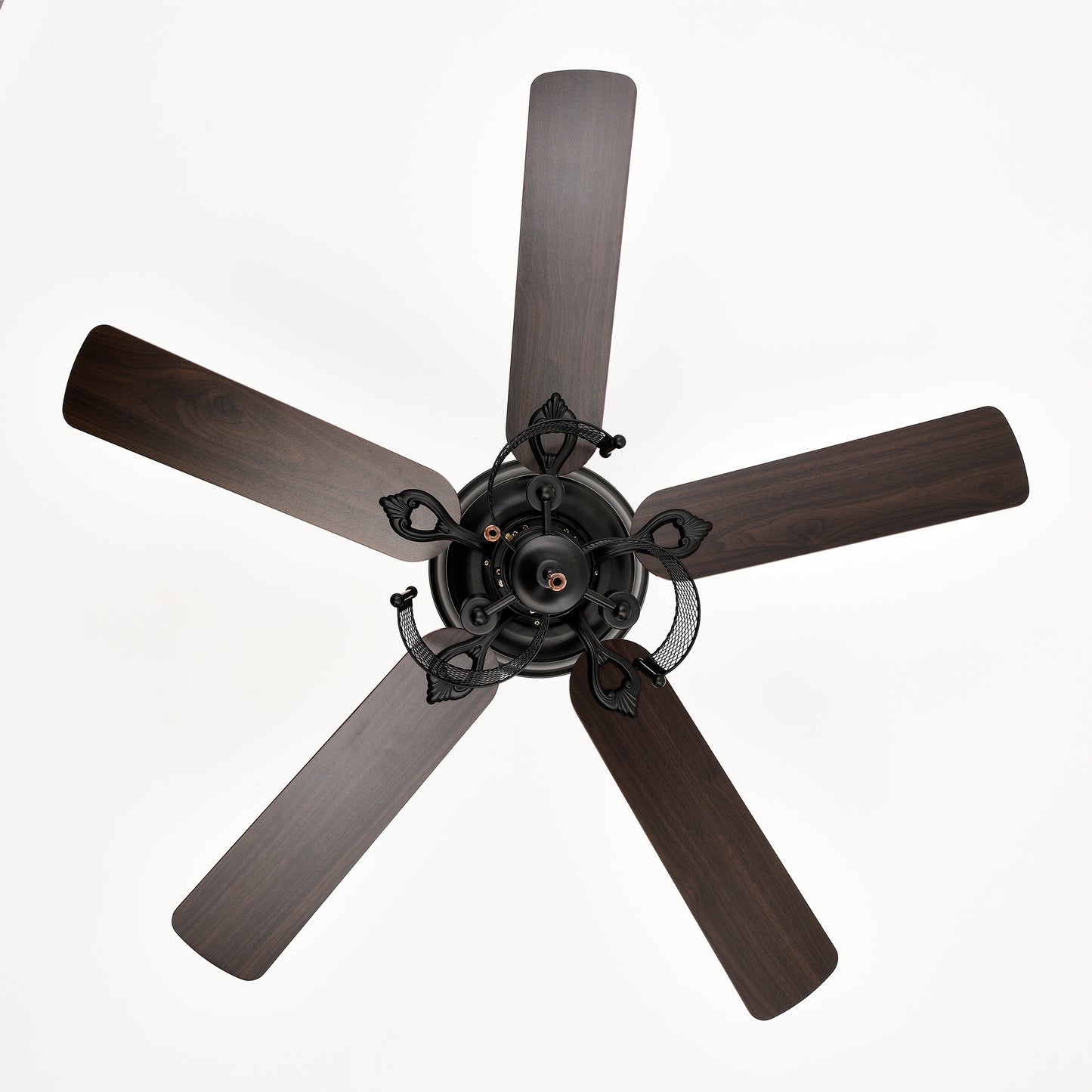 52'' Farmhouse Ceiling Fan 5PCS Dual Finish Blades Industrial Fandelier for Living room Bedroom Patio --Matte Black--Hand Pull Chain