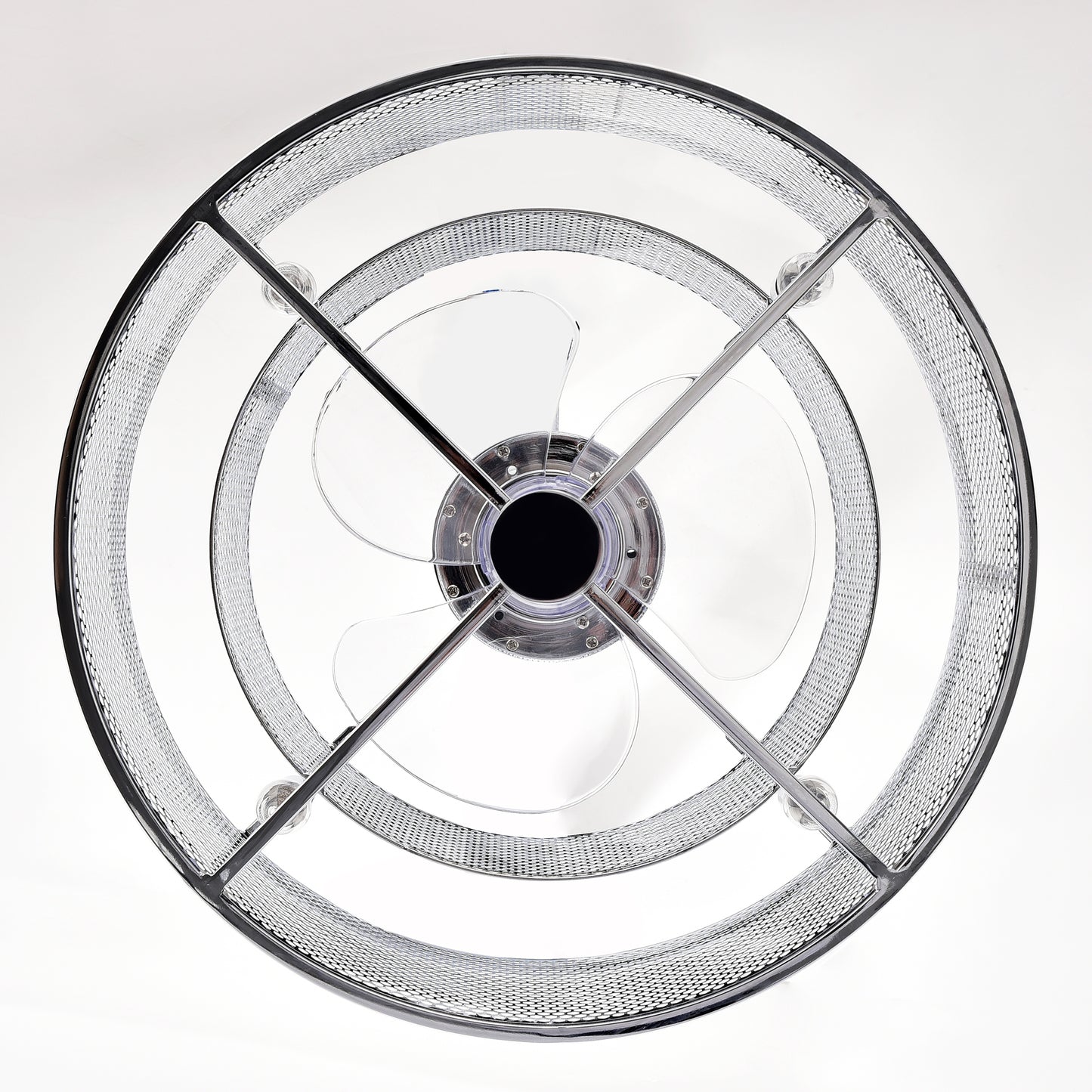20.4'' 3 ABS Fan Blades Dual Shade Modern Ceiling Fan with Remote Control, Noiseless Reversible AC Motor for Bedroom/Living Room/Study/Patio,Chrome