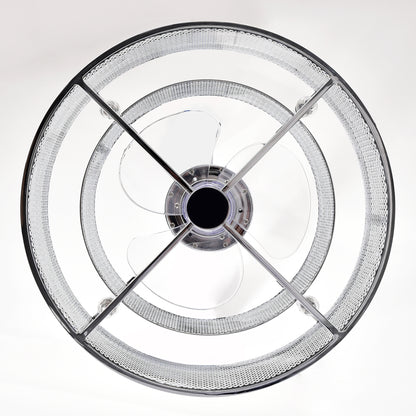 20.4'' 3 ABS Fan Blades Dual Shade Modern Ceiling Fan with Remote Control, Noiseless Reversible AC Motor for Bedroom/Living Room/Study/Patio,Chrome