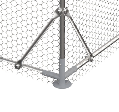 Large Metal Chicken Coop Walk-in Poultry Cage Hen Run House Rabbits Habitat Cage Spire Shaped Coop with Waterproof and Anti-Ultraviolet Cover (13.1' L x 9.8' W x 6.4' H)