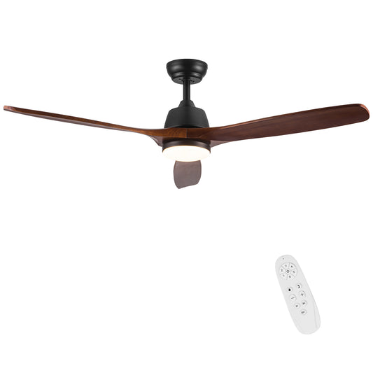 52" YUHAO Farmhouse Rustic LED Ceiling Fan with Remote Control
