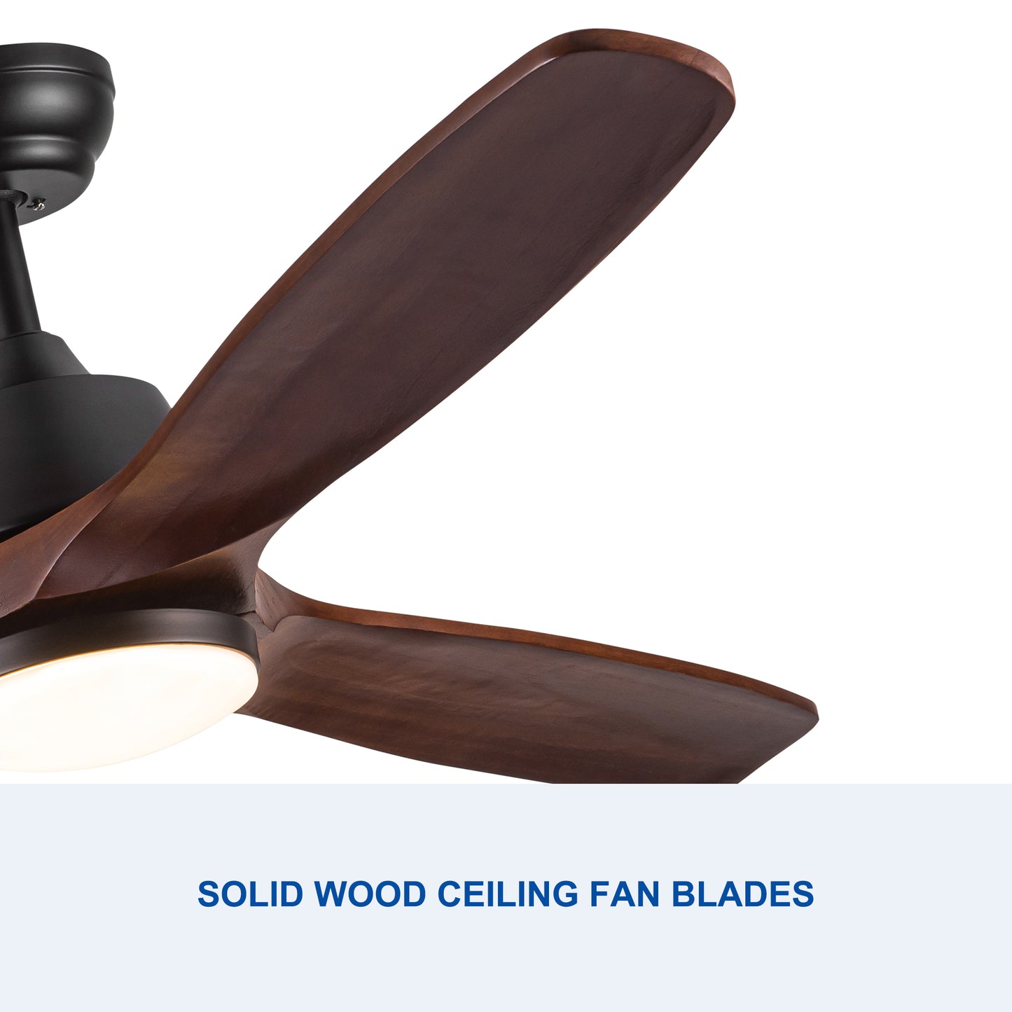 52" YUHAO Farmhouse Rustic LED Ceiling Fan with Remote Control