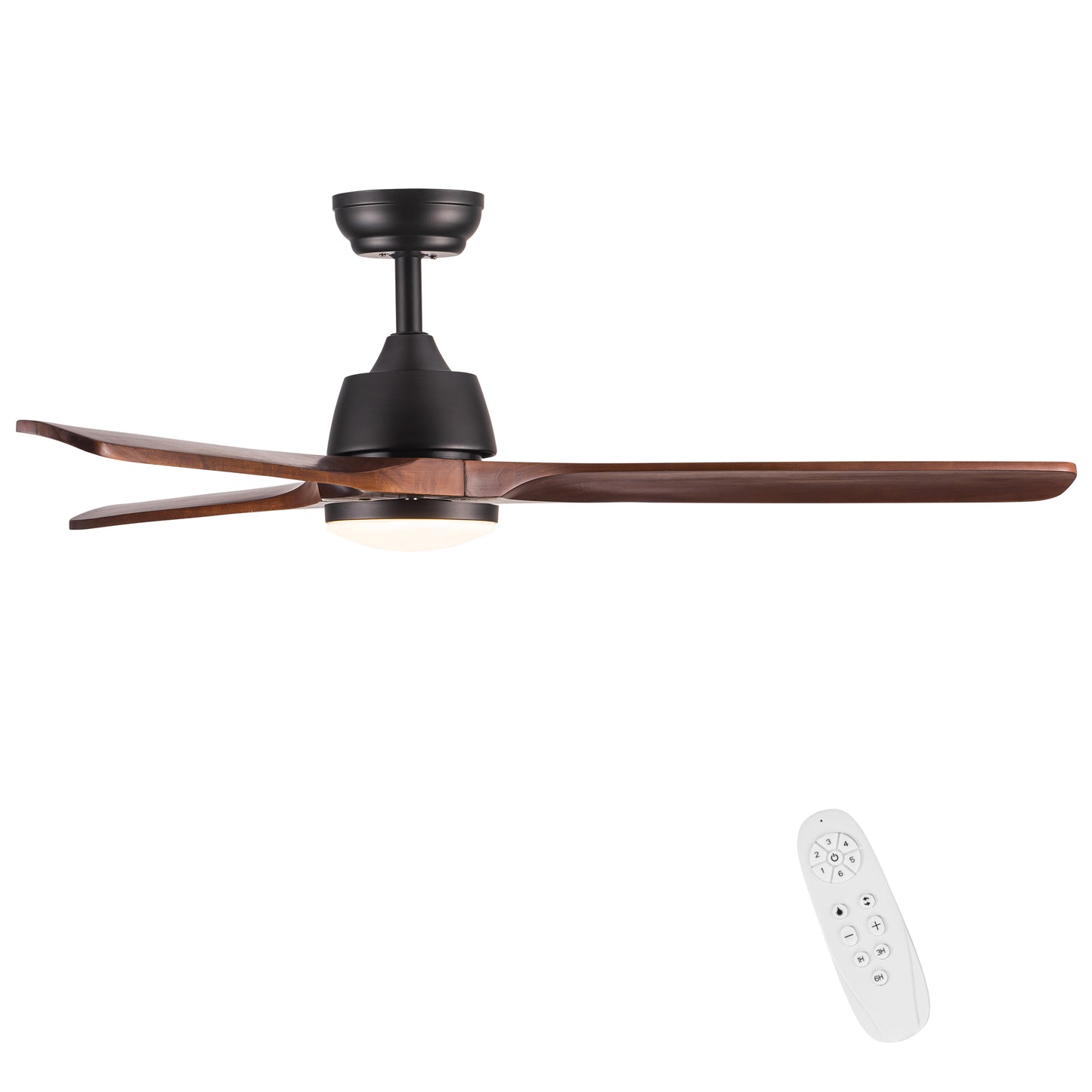 52" YUHAO Farmhouse Rustic LED Ceiling Fan with Remote Control