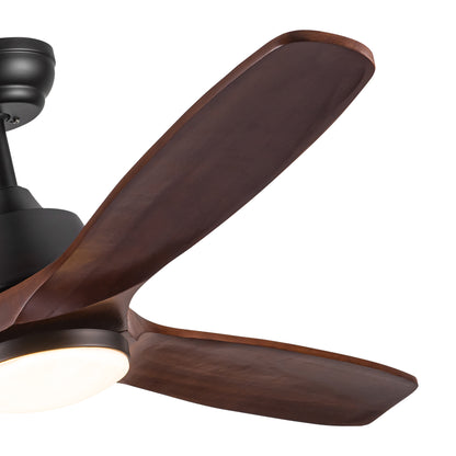 52" YUHAO Farmhouse Rustic LED Ceiling Fan with Remote Control